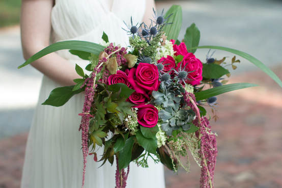 Rose wedding bouquet designed by Tupelo Grove Events